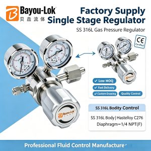 B11 316L Stainless Steel High Pressure Gas Regulator Hastelloy C276 Diaphragm Pressure Reducing Valve for UHP H2 N2 CO2 Ar O2 He
