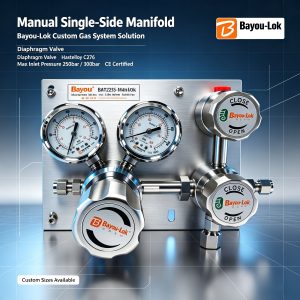 BMT11 316LSS UHP Semi-Auto Dual Gauge Gas Changeover Manifold Hastelloy C276 Diaphragm Gas Pressure Regulator Laboratory Industrial