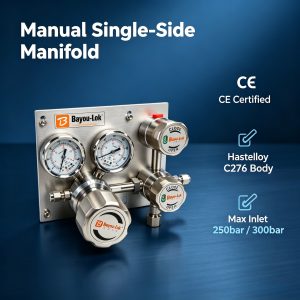 BMT11 316LSS UHP Semi-Auto Dual Gauge Gas Changeover Manifold Hastelloy C276 Diaphragm Gas Pressure Regulator Laboratory Industrial