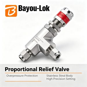 316 Stainless Steel Forged Polished NPT Three-Way Proportional Relief Valve Double Ferrule Tube Unloading Safety Valve Fitting