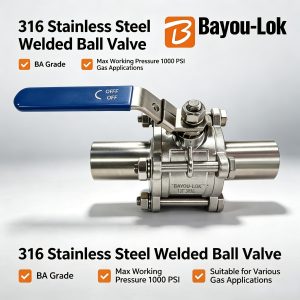 SS316 Three-piece Ball Valve with Socket Weld Ends, Customizable in Size for Industrial Fluid Control Gas Pressure Regulator